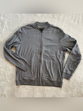 Vintage Banana Republic 100% Cotton Gray Zip Up size Tall XL